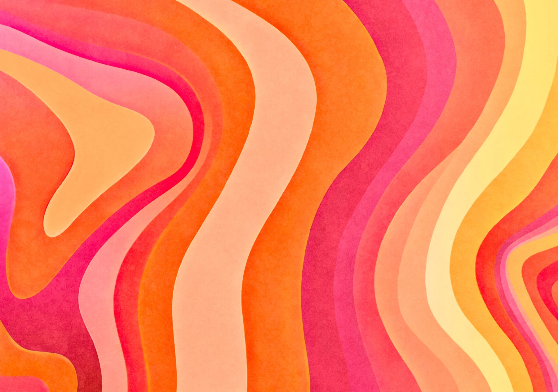 Wavy Watercolor Groovy Vibrant Vibes Wall Mural