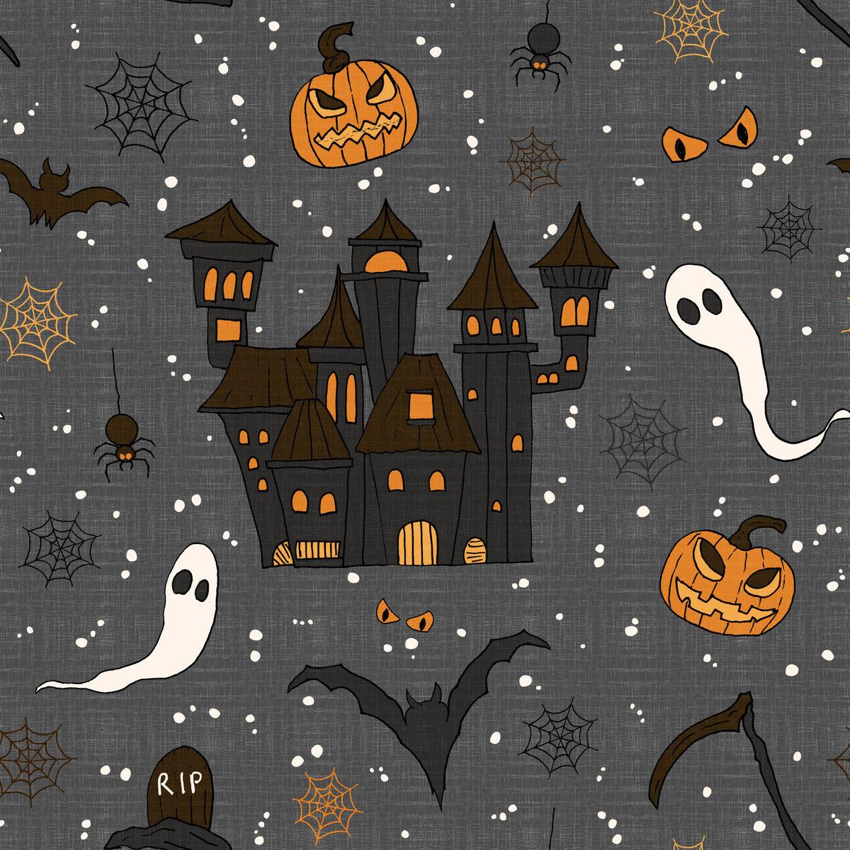Phantom Castle Graveyard Gray Wallpaper⁠