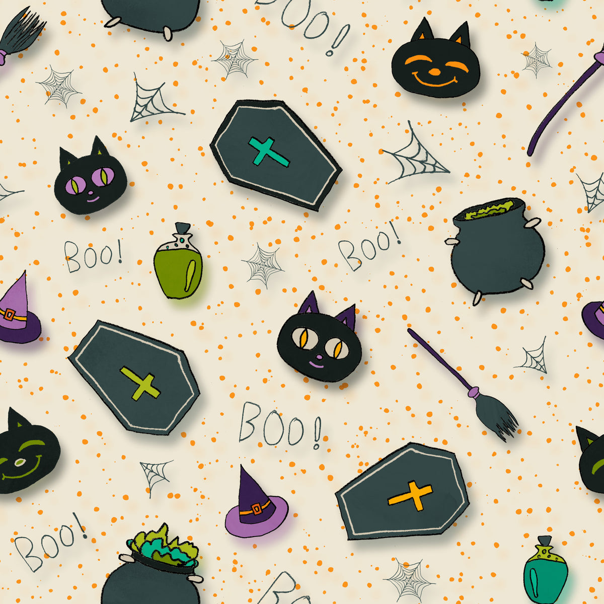 Boo! Halloween Fun Pearl Wallpaper⁠
