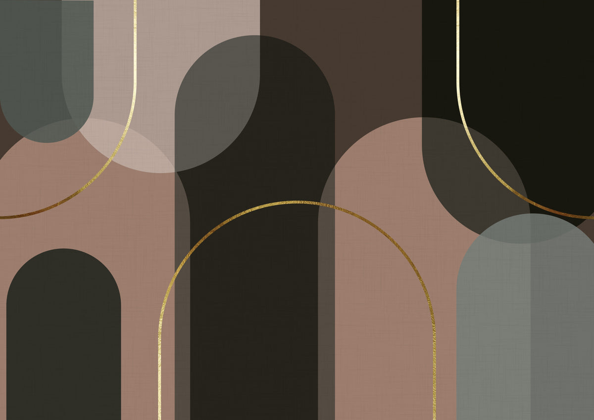 Curved Elegance in Neutral Tones Wall Mural