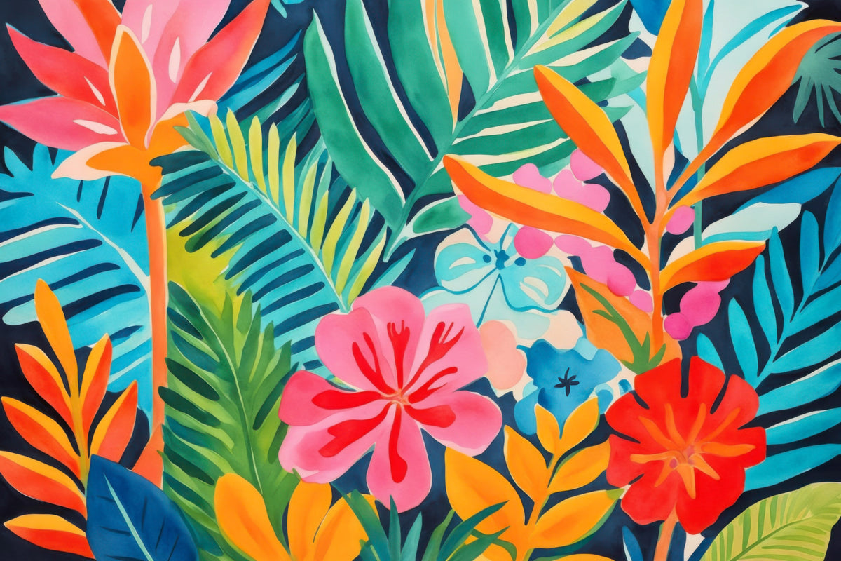 Colorful Exotic Garden Escape Wall Mural