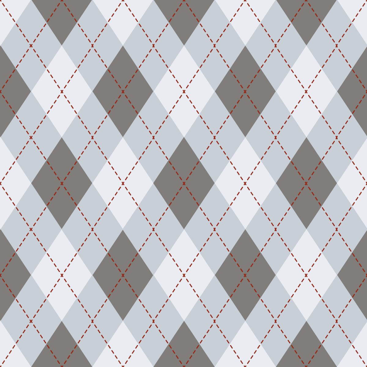 Classic Argyle Pattern Gray and Light Blue Wallpaper⁠