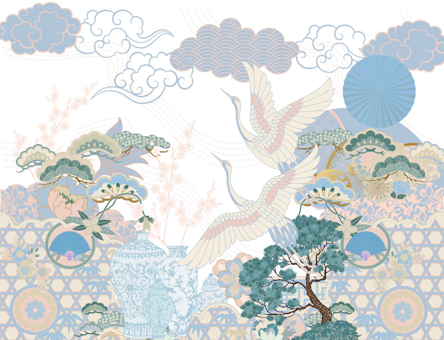 Tranquil Asian Garden Wall Mural