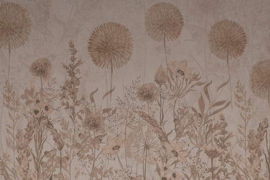 Neutral Bloom Garden Wall Mural