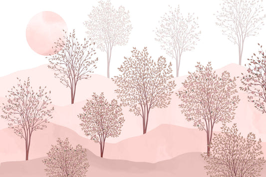 Serene Pink Orchard Wall Mural