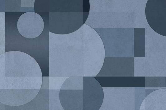 Abstract Blue Geometry Wall Mural