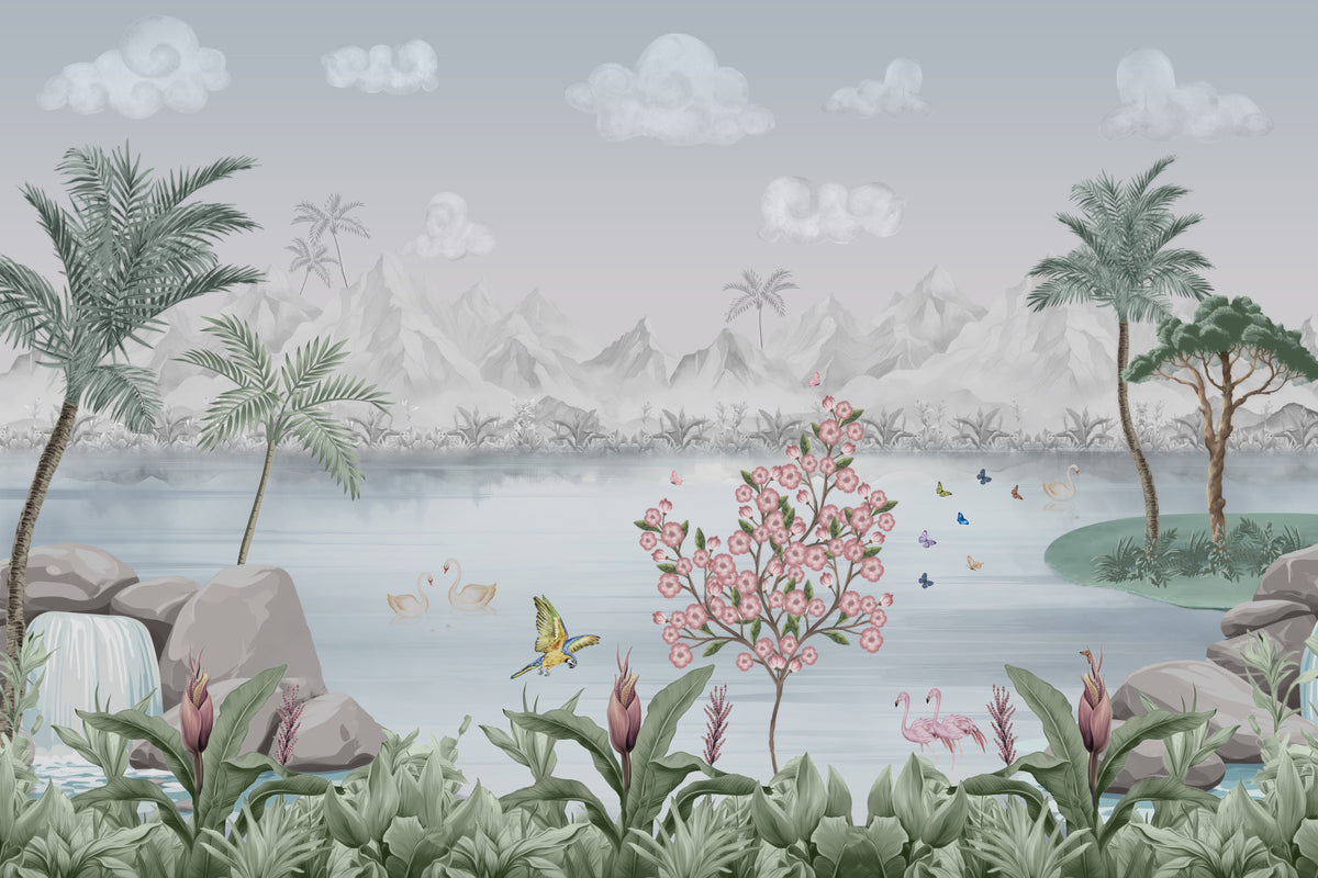 Water Garden Dream Wall Mural in your room — zoomed