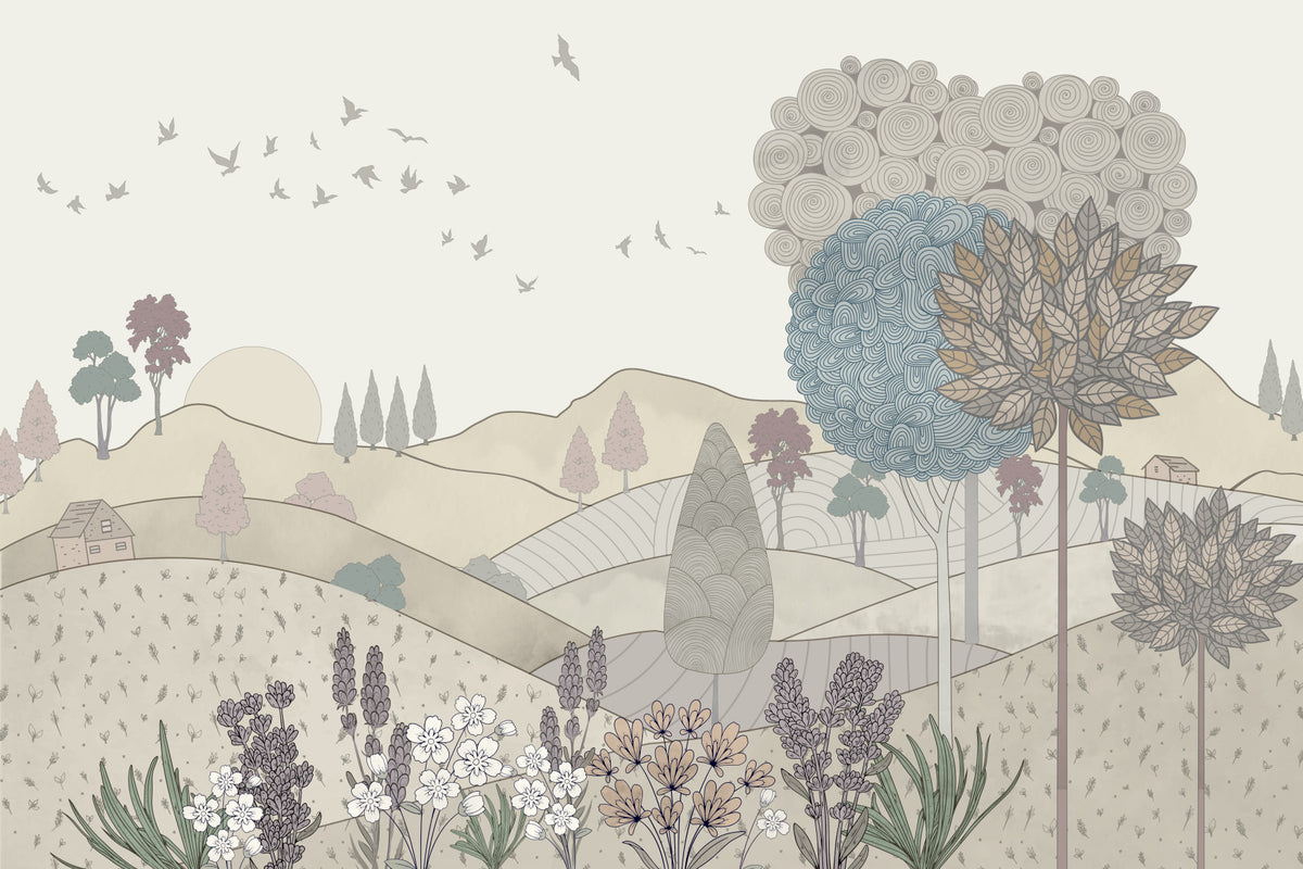 Drawn Dreamscape Wall Mural