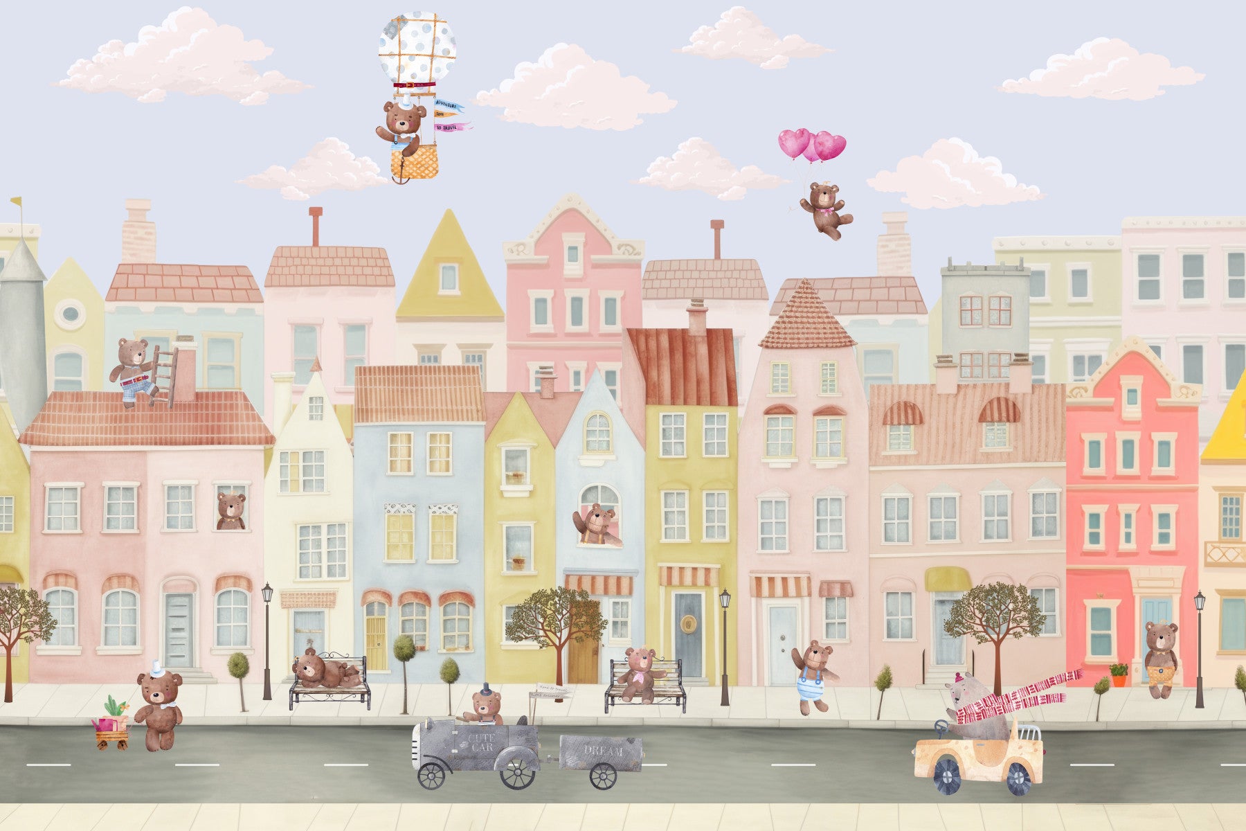 Teddy's Town Wall Mural