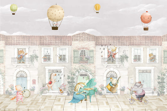 Town Tunes Animal Serenade Wall Mural