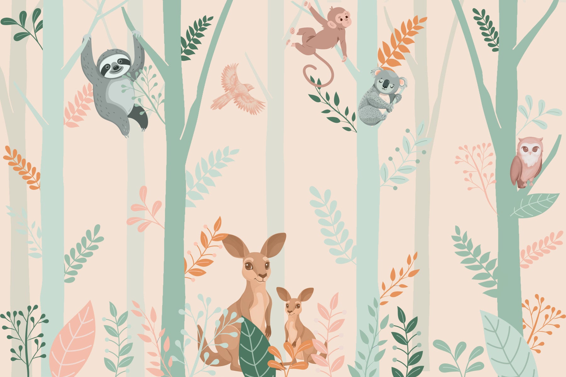 Enchanted Forest Friends Wall Mural