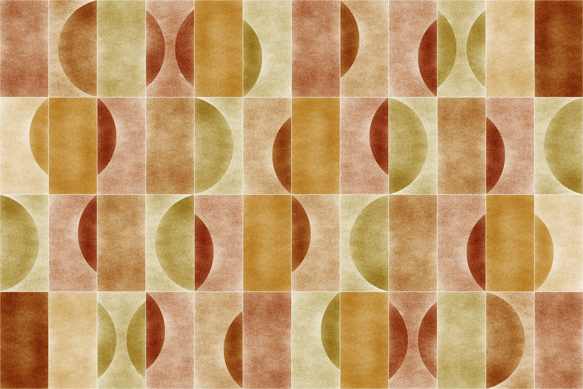 Velluto Earthy Geometry Wall Mural in your room — zoomed