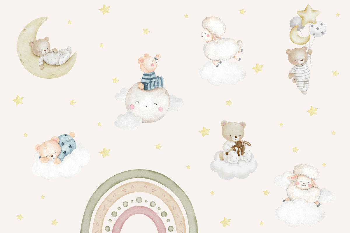 Sweet Dreams Rainbow Nursery Wall Mural