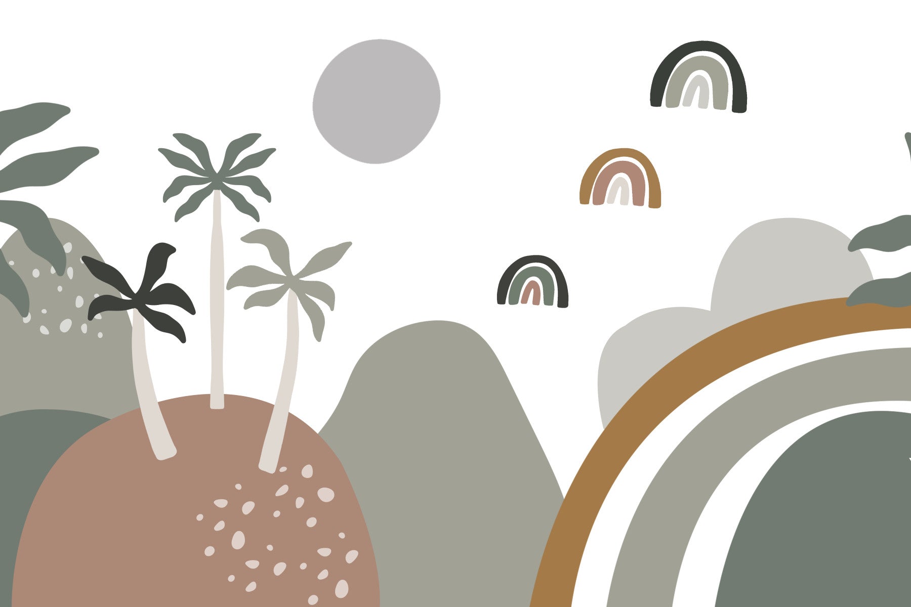 Neutral Rainbow Retreat Wall Mural