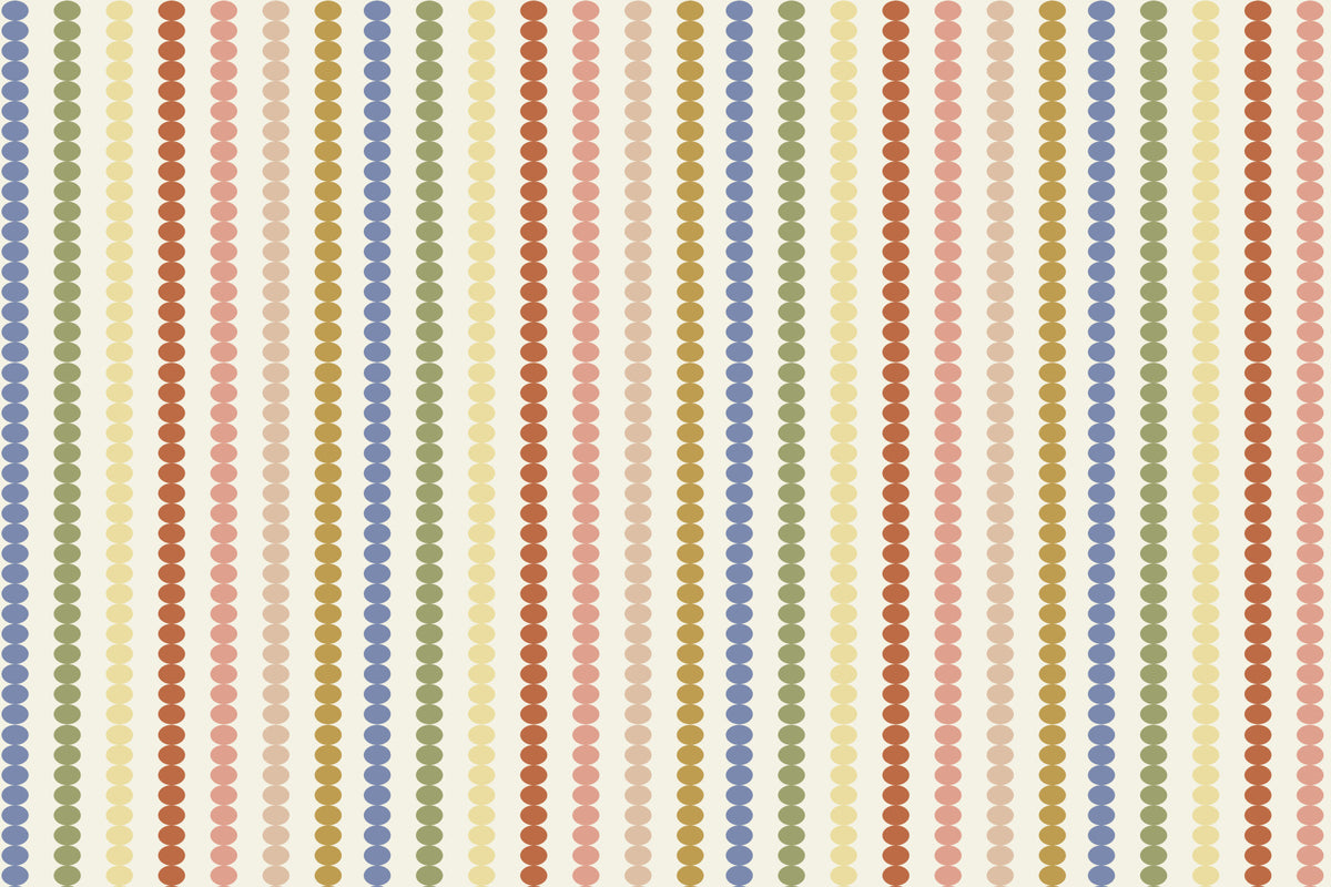 Retro Dot Dash Wall Mural in your room — zoomed