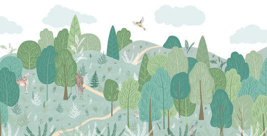 Serene Green Glade Wall Mural