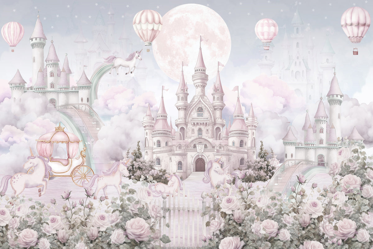 Unicorn Castle Dream Wall Mural in your room — zoomed