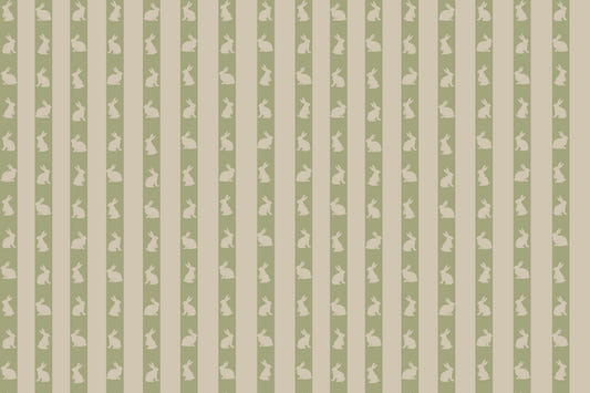 Serene Rabbit Rows Wall Mural