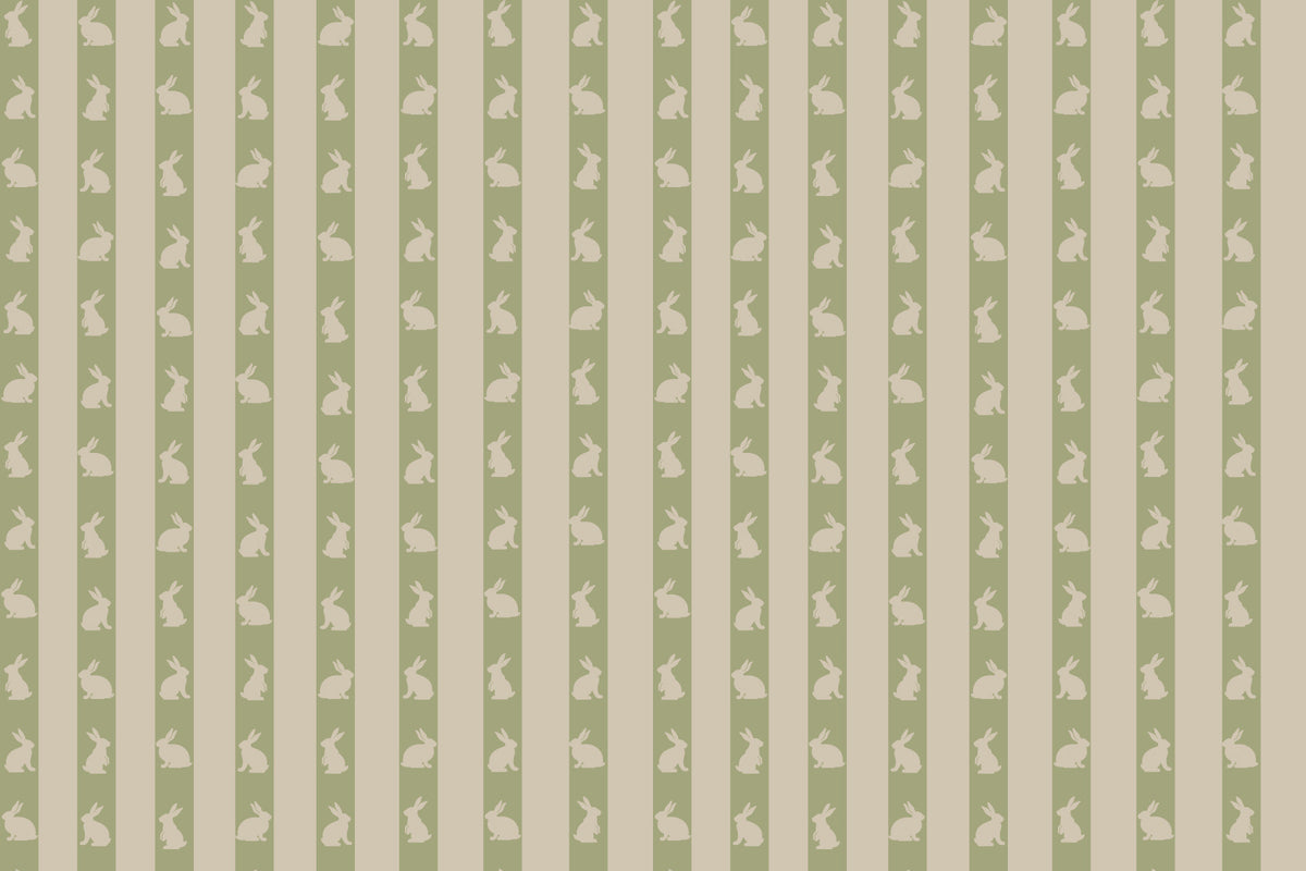 Serene Rabbit Rows Wall Mural