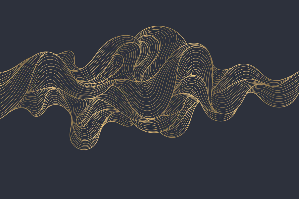 Golden Waves Wall Mural