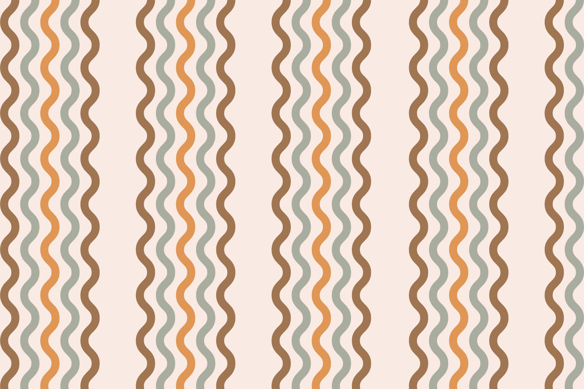 Retro Waves Wall Mural in your room — zoomed