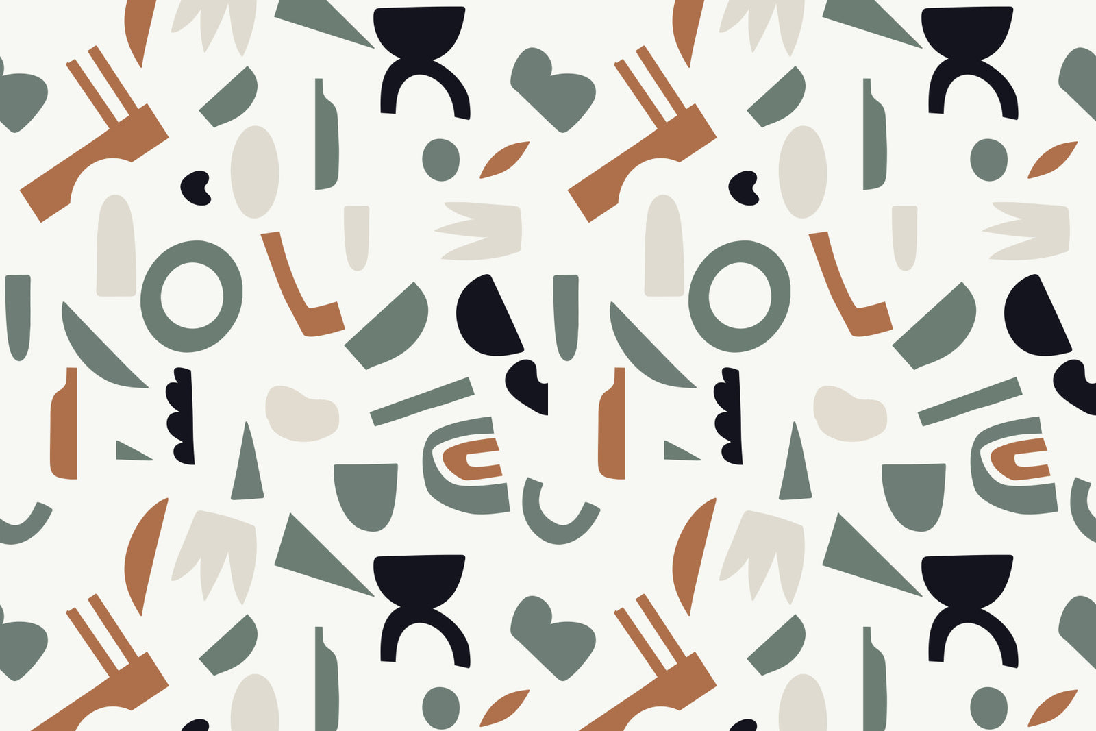 Abstract Organic Shapes Wall Mural