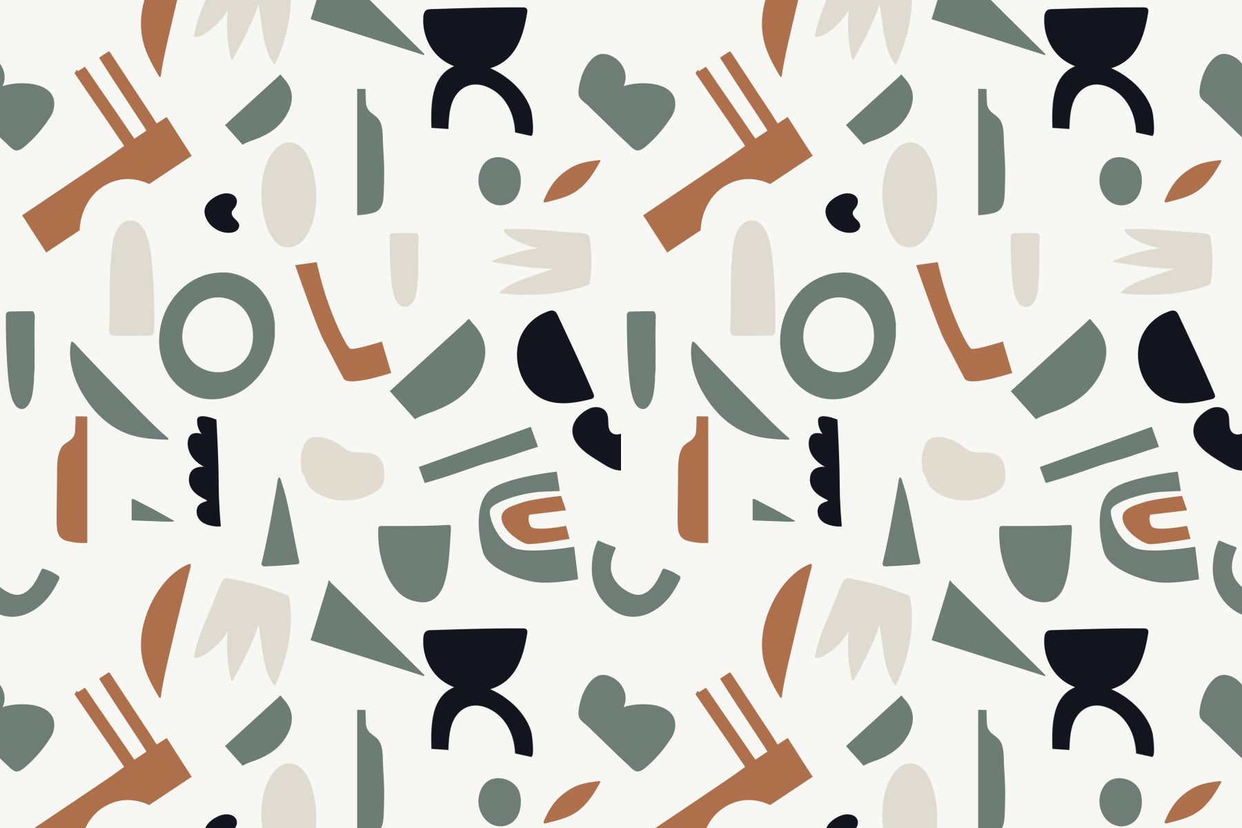 Abstract Organic Shapes Wall Mural
