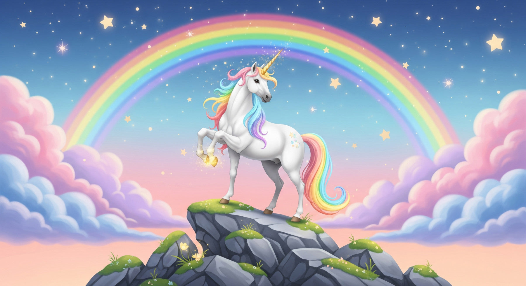 Rainbow Unicorn Dreams Wall Mural