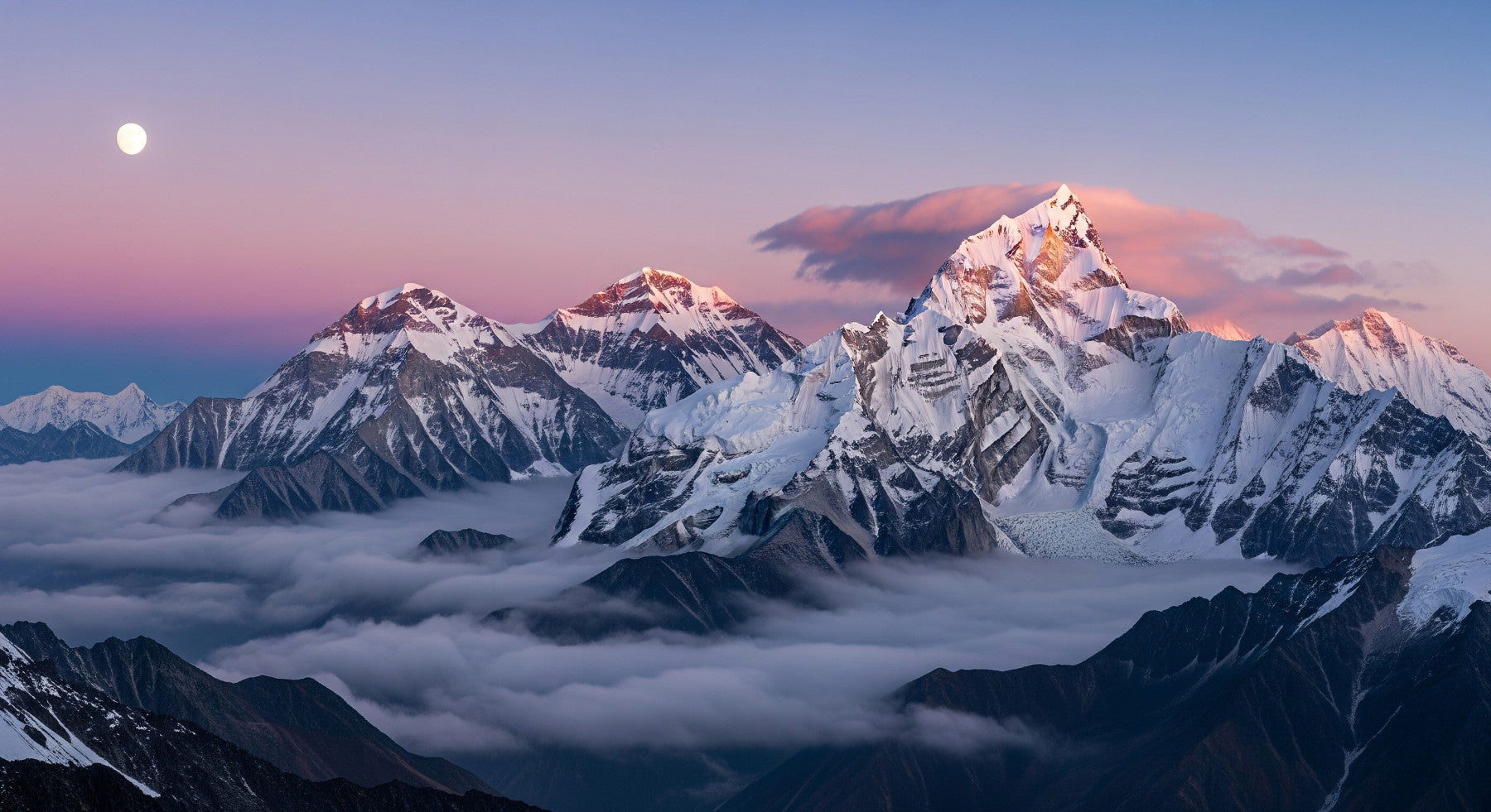 Mountain Peaks & Misty Valley Wall Mural