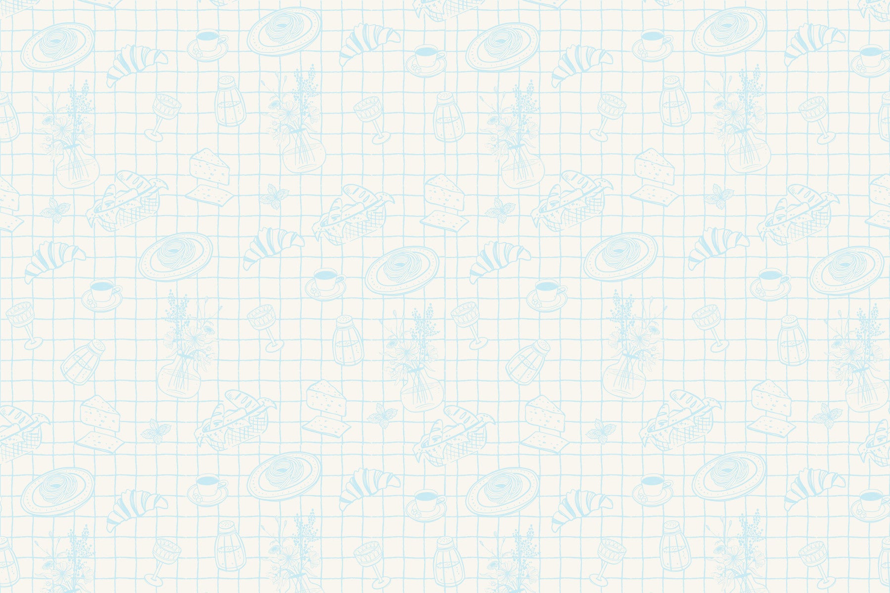 Bistro Grid Wall Mural