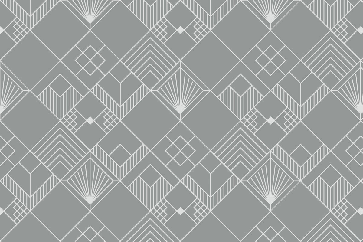 Modern Deco Gray Wallpaper⁠ in your room — zoomed