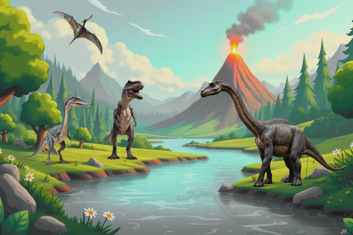 Dino Valley View Wall Mural
