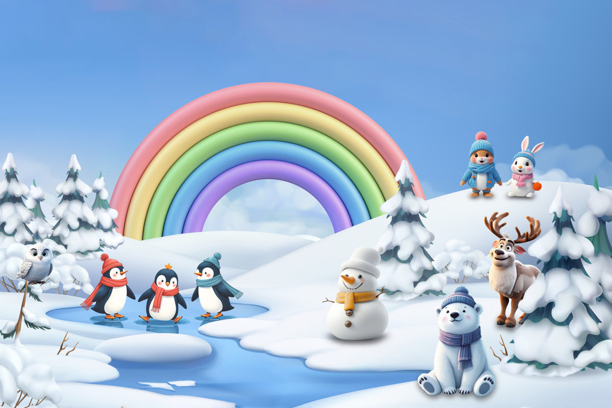 Rainbow Winter Wonderland Wall Mural