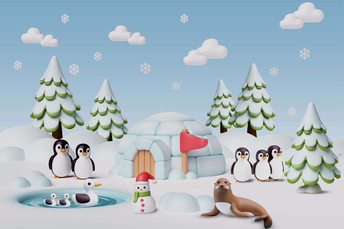 Igloo Antics Wall Mural in your room — zoomed
