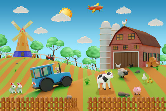 Cartoon Farm Fun Wall Mural