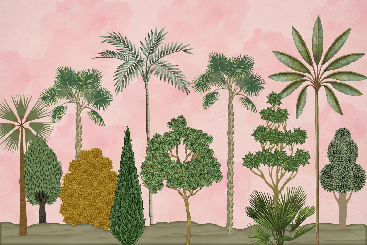 Blush Botanic Dream Wall Mural in your room — zoomed