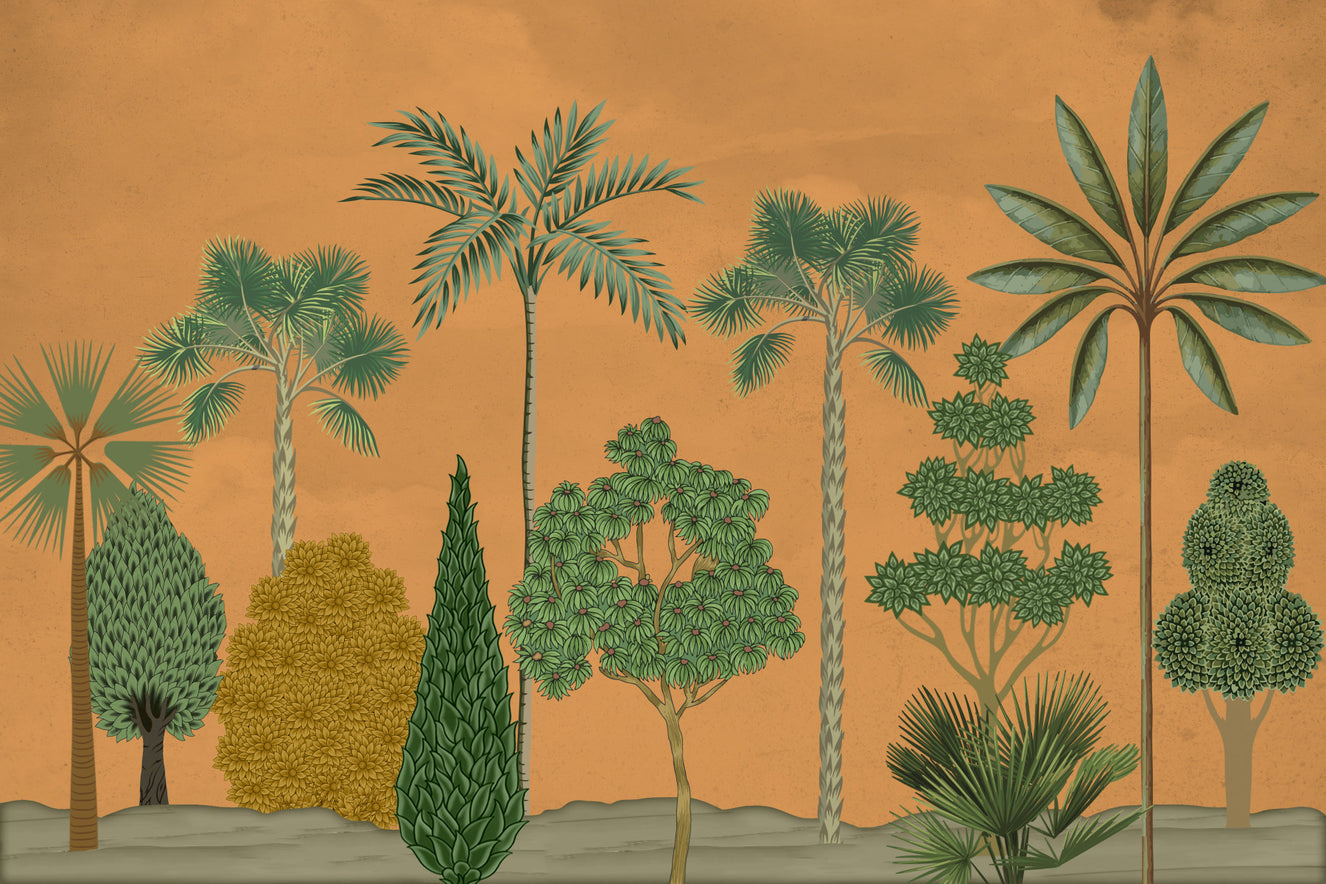 Earthy Palm Wall Mural