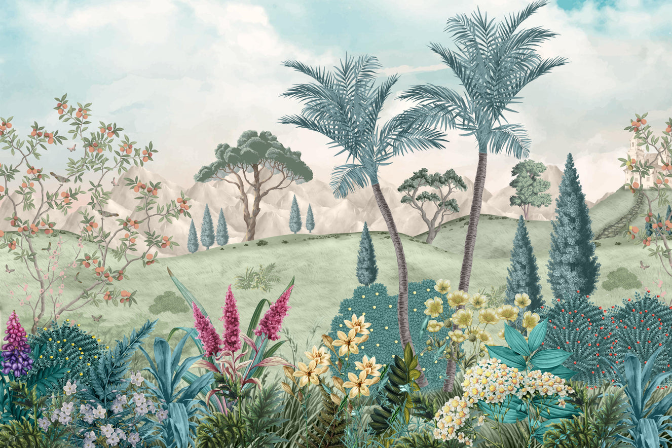 Gentle Palms Botanical Escape Wall Mural