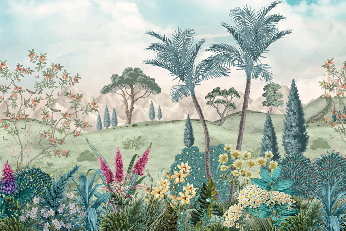 Gentle Palms Botanical Escape Wall Mural