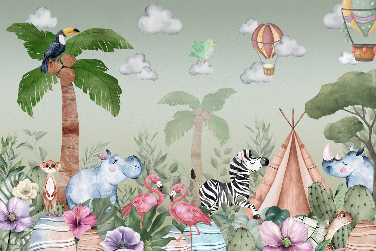 Watercolor Jungle Dreams Wall Mural