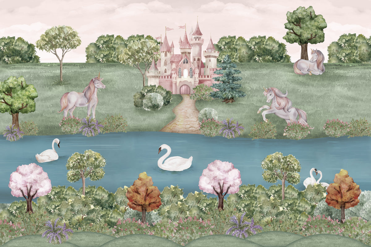Unicorn Castle Dreamland Wall Mural
