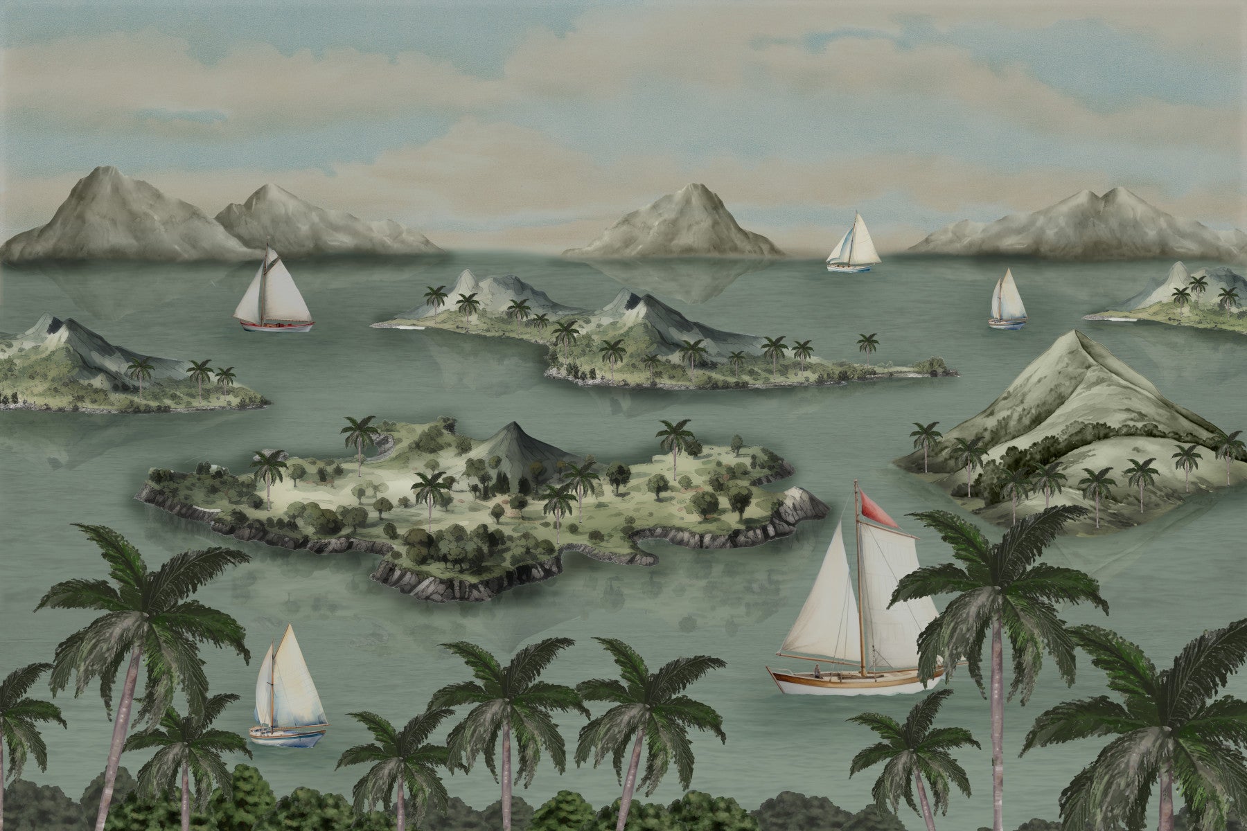 Tranquil Isle Escape Wall Mural