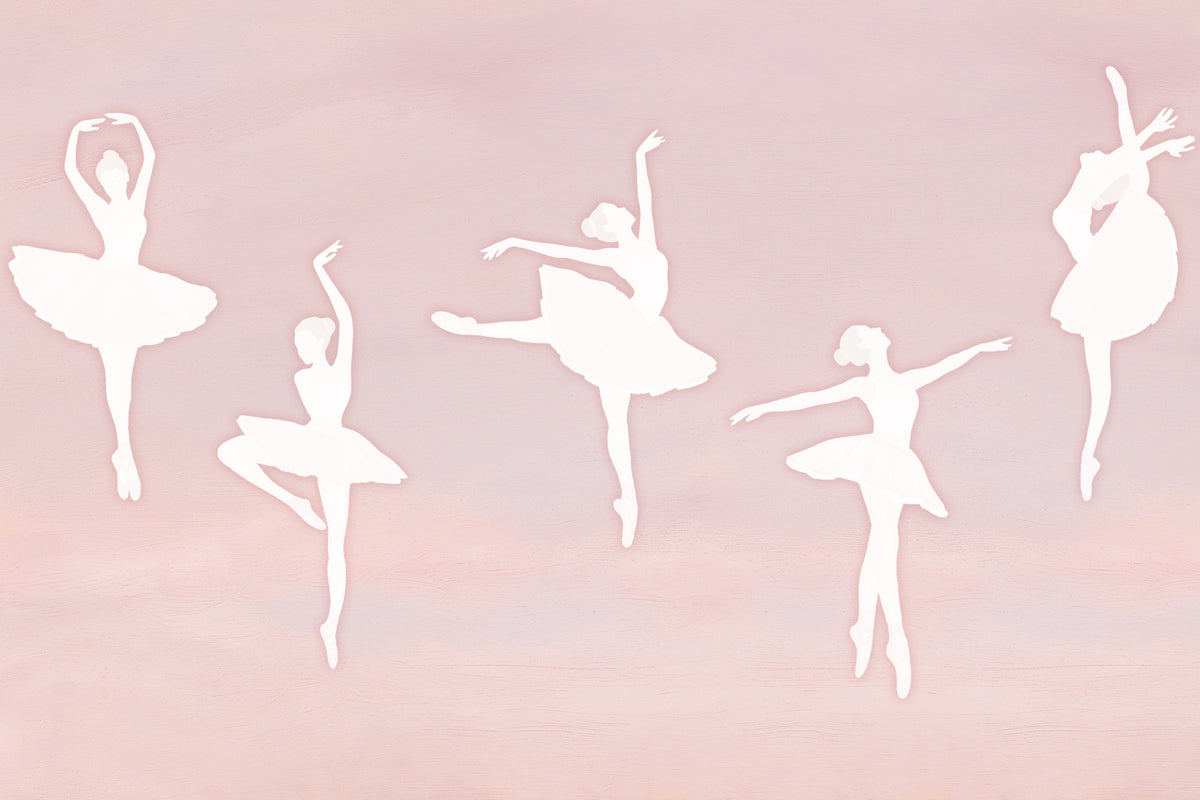Pink Pirouettes Wall Mural in your room — zoomed