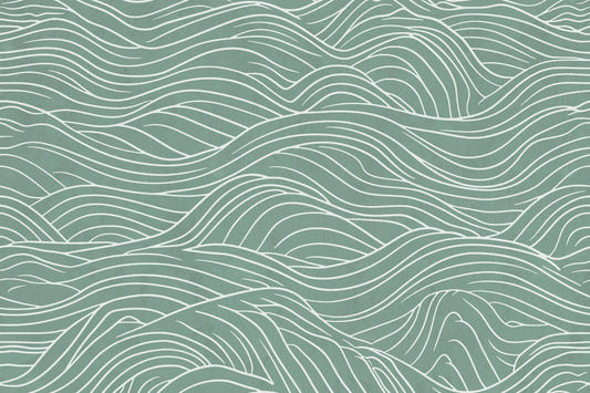 Sage & Serene Waves Wall Mural