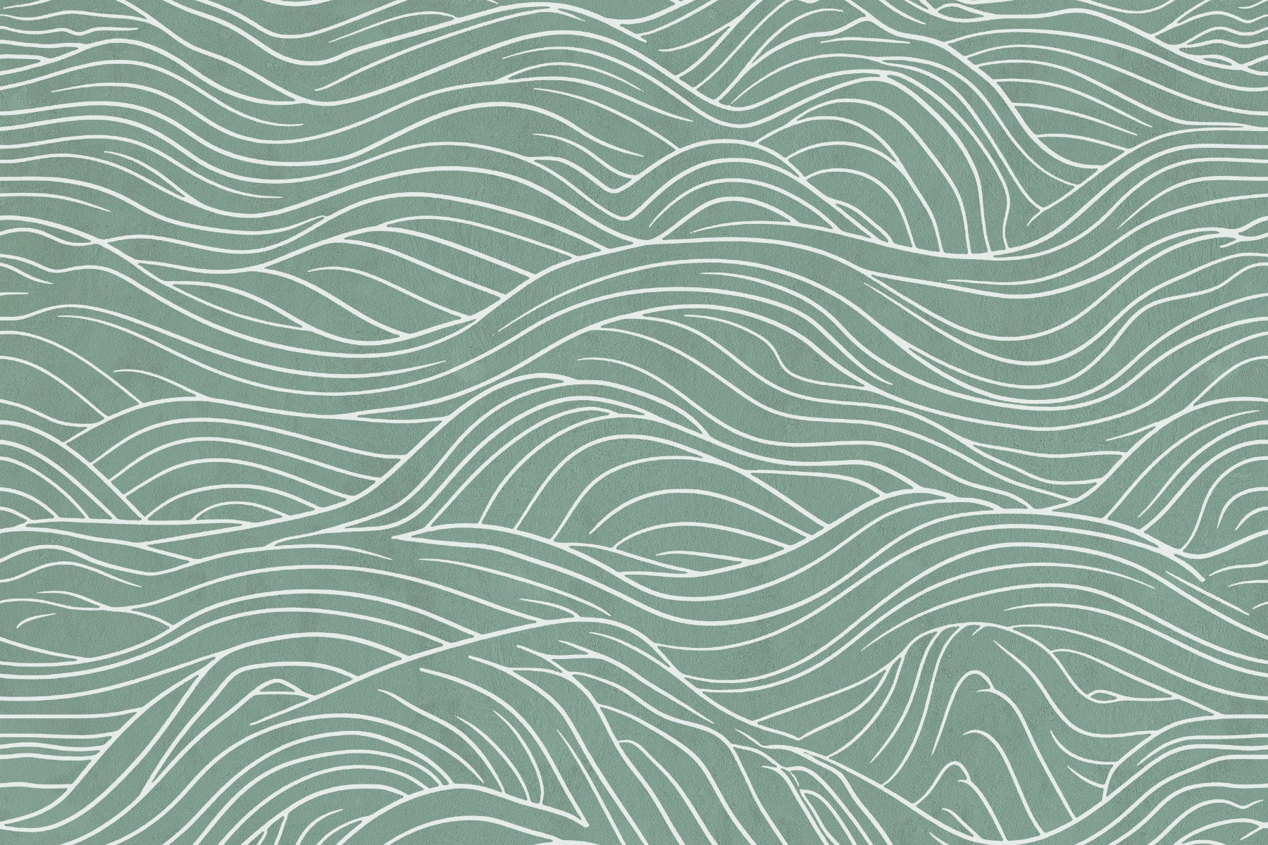 Sage & Serene Waves Wall Mural