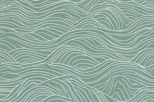 Sage & Serene Waves Wall Mural