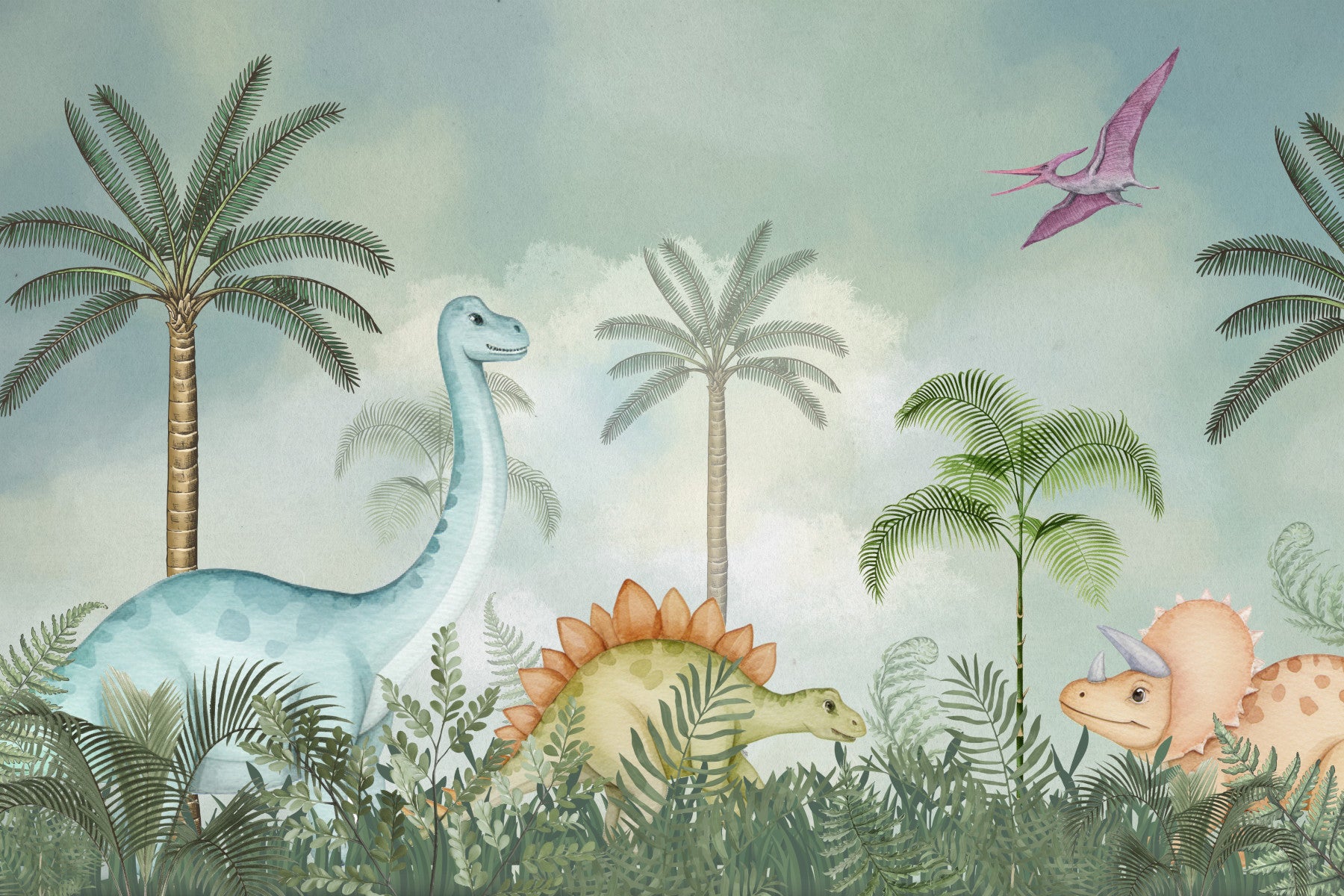 Dino Jungle Dream Wall Mural