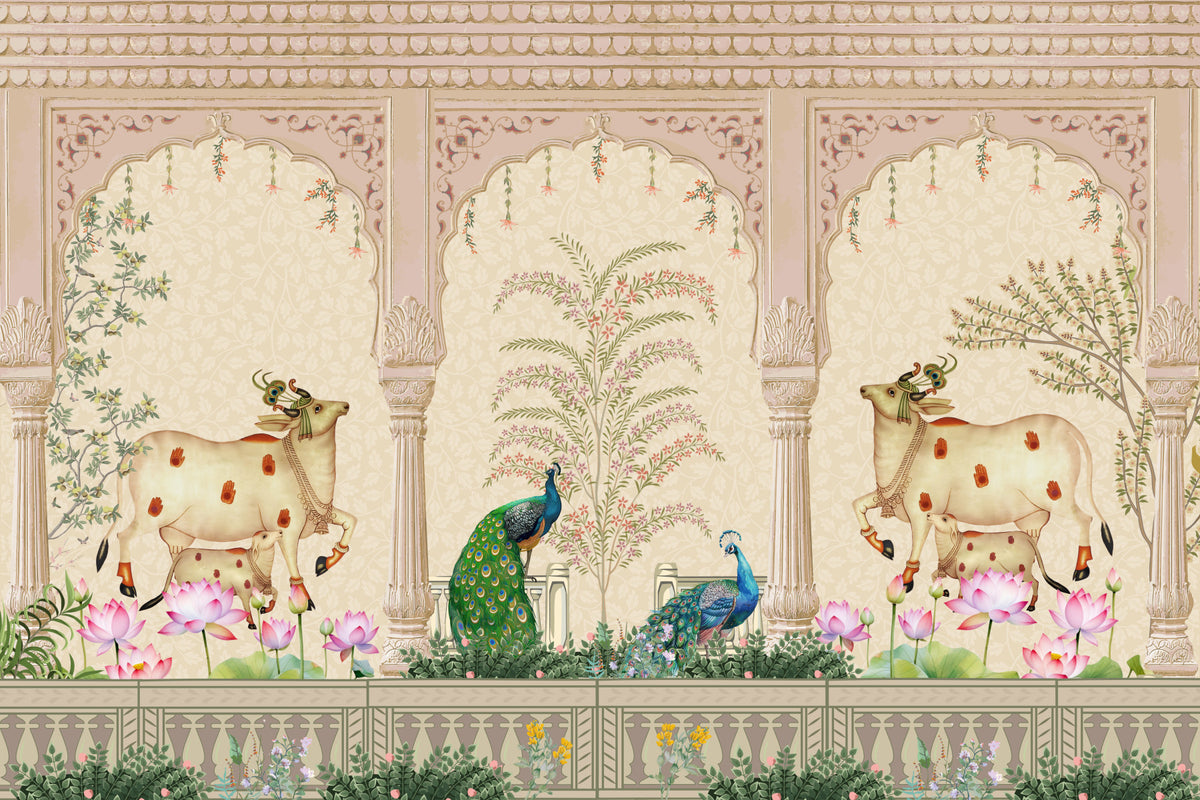 Shahi Aangan Wall Mural in your room — zoomed