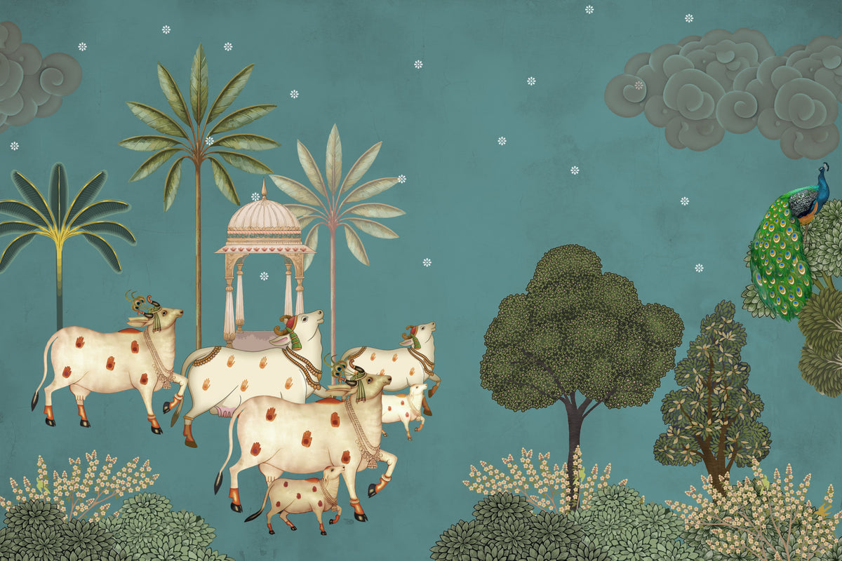 Neel Pichwai Wall Mural