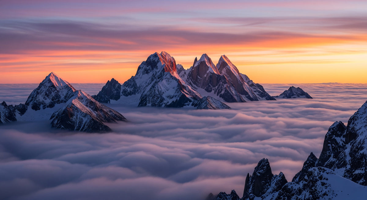 Mountains in Clouds Wall Mural
